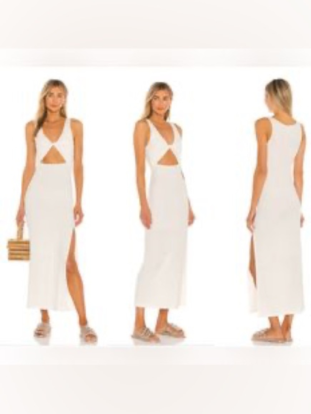 White Cutout Maxi Dress with Side Slit
NWT from revolve